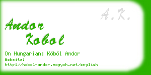 andor kobol business card